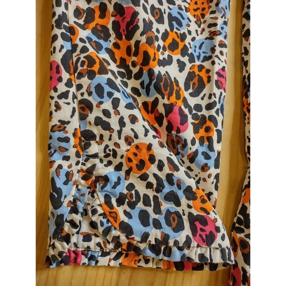 Sara Campbell The Sheri Pant Womens Medium Mini Hem Ruffle Animal Print Colorful - Picture 8 of 10